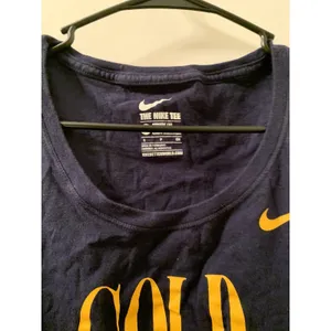 University Of West Virginia Mountaineers Women's T-Shirt Nike Size S Blue Gold thumbnail 6