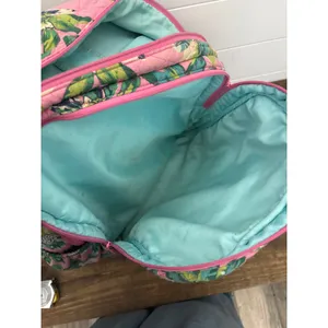 Vera Bradley Quilted Backpack Pink Floral Tropical Print School Travel‎ Bag thumbnail 7