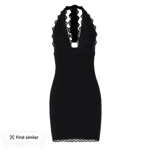 halter mini dress lace black Size XS thumbnail 2