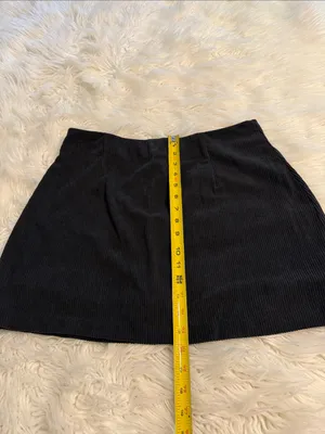 Halara Black Ribbed Mini Skorts size L brand new length 16” waist 32” thumbnail 6