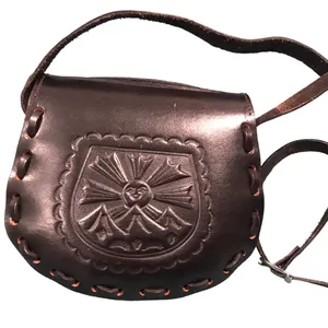 vintage leather black crossbody bag / Adjustable Strap thumbnail 6