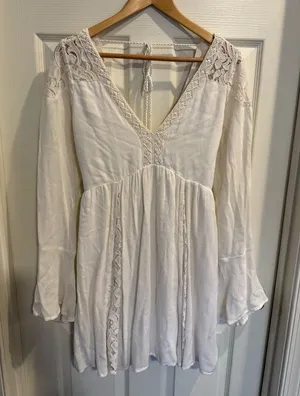 Abercrombie & Fitch Ivory Lace Babydoll Dress thumbnail 1