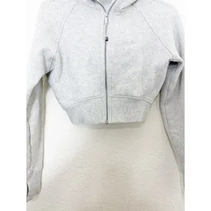 Lululemon Scuba Full-Zip Cropped Hoodie Gray Athletic Workout thumbnail 6