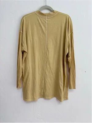 Women's We The Free Long Sleeve Tee, Size M, Yellow Cotton thumbnail 2