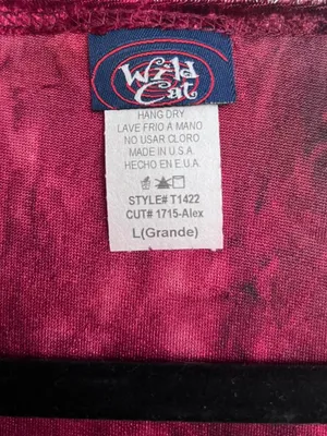 Y2K Wild Cat Velvet Long Sleeve Asymetrical Top Lace detail Size M/L Goth thumbnail 4