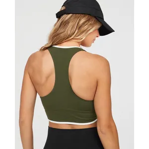 OFFLINE Real Me XTRA Longline Track Sports Bra Contrast Piping V-Neck Small thumbnail 4