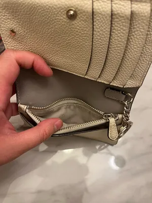 kate spade Two-Tone Pebbled Leather Bifold Wallet in Purple and Cream thumbnail 7