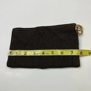 Brown Beaded Elegant Zip Clutch thumbnail 7