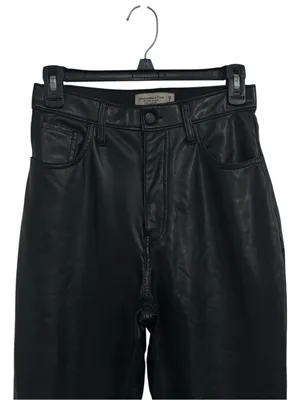 Abercrombie Curve Love Ankle Straight Ultra Hi-Rise Faux Leather Pants 28 thumbnail 5