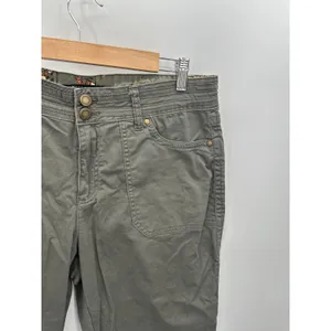 One5One Women Army Green Cotton Blend Cargo‎ Pants Size 14 MC21380ZSM thumbnail 4