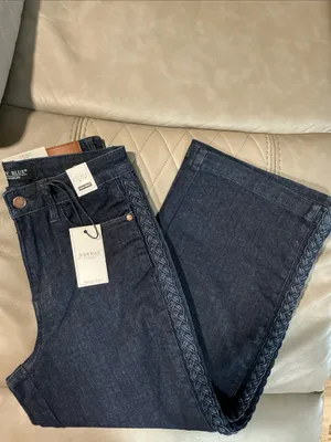 Judy Blue Dark Blue Braided Trim Wide Leg Jeans thumbnail 2