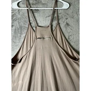 Free People FP Movement Mocha Brown Harem Jumpsuit Romper Drop Crotch Size L thumbnail 4