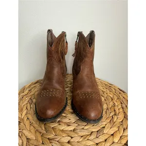 Ariat Dakota Ankle Boots Cowgirl Dakota Western Brown leather studded Booties thumbnail 4