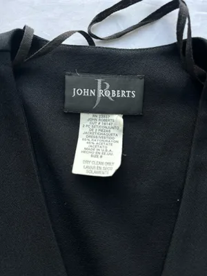 John Roberts VTG Y2k Black Embroidered Cropped Blazer Jacket S8 thumbnail 8