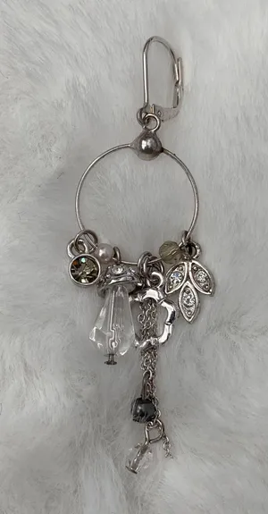 Adrian Buckley NIB England Jewellery Silver Multi-Charm Dangle Earrings thumbnail 8