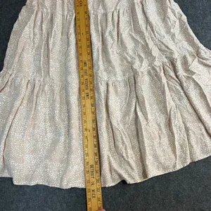 Japana Women Tan Pebble Print Tiered Maxi Skirt Elastic Waist L Cottagecore thumbnail 7