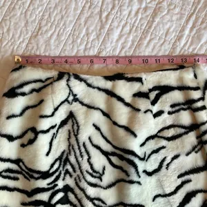 Vintage 90's y2k Fuzzy White Tiger Zebra Mini Skirt thumbnail 3
