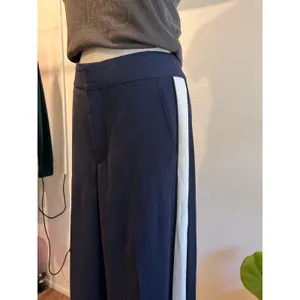 Banana Republic Blue White Athletic Stripe High Rise Wide Leg Dress Pants Size 8 thumbnail 2
