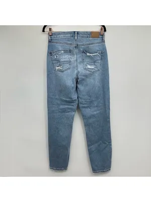 AE Curvy High-Rise Ripped Distressed Stretch Ankle Mom Jeans Size 4 / 27 thumbnail 4