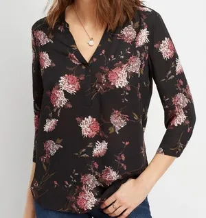 Maurices Floral Side Button Blouse thumbnail 1