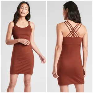 ATHLETA Hyper Focused Bra Dress In Powervita In Dried Cinnamon thumbnail 2