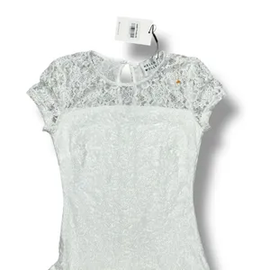 Hello Molly Downtown Diva Lace Bubble Mini Dress‎ White thumbnail 3