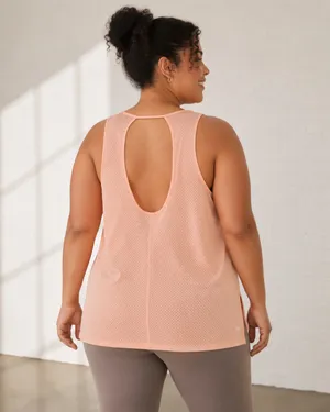 Nike Dri-FIT Peach Mesh Training Tank Top Open Back Athletic Workout XXL NWT thumbnail 2