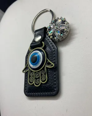 Handmade Hamsa hand evil eye key chain - clear thumbnail 3