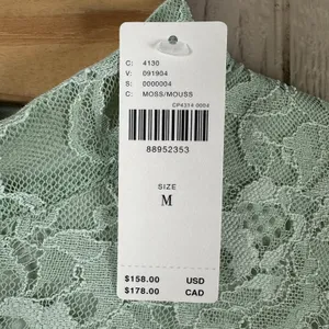Anthropologie MAEVE Lace Mini Dress Medium Light Green Mock Neck Flutter Sleeve thumbnail 7