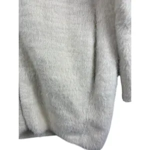 J. Crew Point Sur Heavy Ivory Faux Fur Zip Up Mock Neck Coat S thumbnail 5