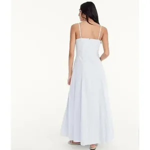 NWT J.Crew Button-down Cotton Poplin Maxi in White Royal Blue Stripe Dress 12 thumbnail 8
