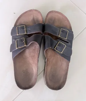 White mountain dark double-buckle slide sandals featuring dual adjustable straps and contoured thumbnail 1