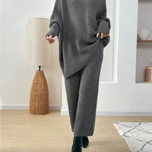 Cozy Ribbed Knit Two-Piece Set in Charcoal Gray NWOT. thumbnail 2