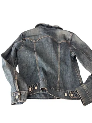 Gap Denim Jean Jacket Blue Stretch Silver Hardware Buttons Size Medium thumbnail 5