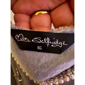 Miss Selfridge Grey Beaded Mesh Crop Cami Top Scalloped Sequin Festival Size 16 thumbnail 3