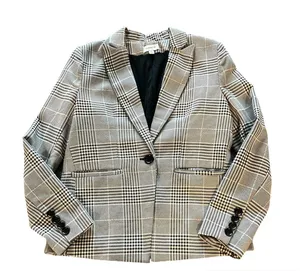 Evereve Black and White Plaid Blazer thumbnail 1