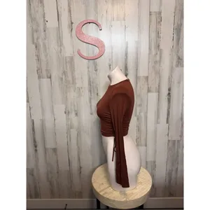 Brown long sleeve top thumbnail 2