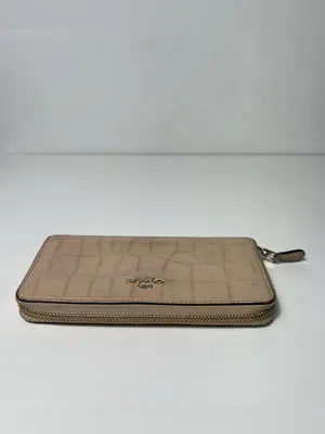 Coach Crocodile Embossed Leather Accordion Zip Around Long Continental Wallet thumbnail 4