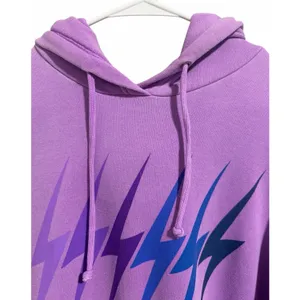 Aviator Nation Bolt Gradient Relaxed‎ Pullover Hoodie Neon Purple Size Large thumbnail 3