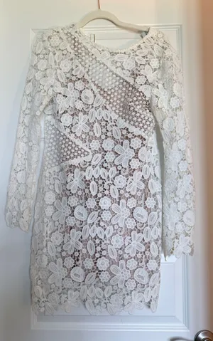 Selfie Leslie White Lace Dress Mini thumbnail 1