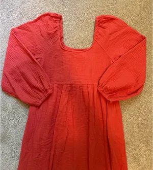 Universal Threads Orange Gauze Tiered Long Sleeve Maxi Dress thumbnail 2
