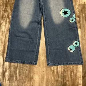 Stylish Blue Embroidered Women's Jeans Size Large thumbnail 15