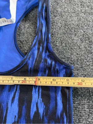 Lululemon Racer Back Tank Top Size 2 Blue Black Color Athletic Great Condition thumbnail 6