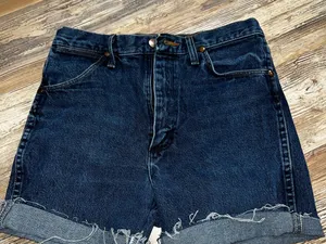 Wrangler Dark Blue Denim Jean Shorts thumbnail 2