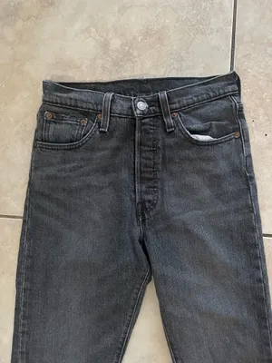 Levi’s 501 s washed black cropped high rise jeans thumbnail 5