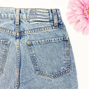 Revice Denim Frontrunner High Rise Distressed Straight Leg Jeans Grand Prix Light Wash thumbnail 11