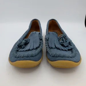 Fossil Womens Blue Suede Fringe Moccasin Loafers Size 8 FFW4016470 Gum‎ Sole thumbnail 3