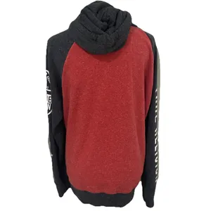 Unisex Raglan True Religion Sz M Red Zip Up Hoodie Sweatshirt thumbnail 2