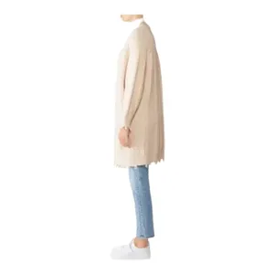 Elliatt Sweater Women Small Beige Ivory Knit Knit Open Front Long Line Cardigan thumbnail 3