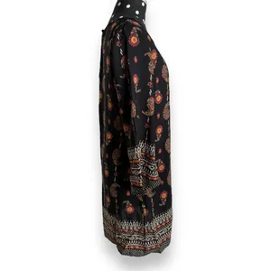 Gibiu Womens‎ Dress Sz S Black Paisley Print Shift 3/4 Sleeve NEW thumbnail 5